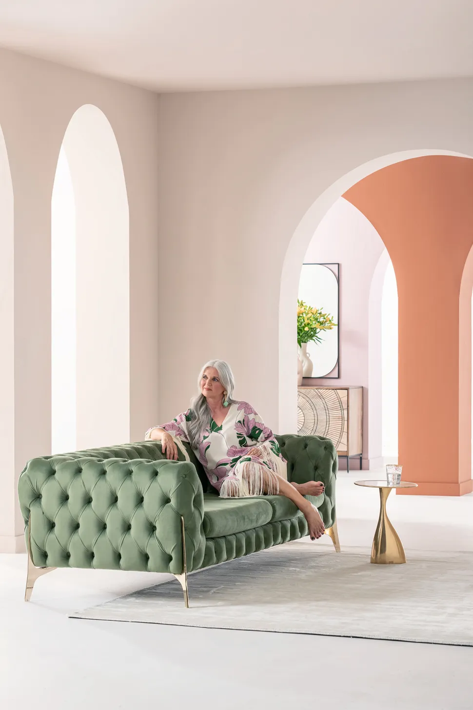 KARE Design Bank Bellissima 2-Seater Velvet Green 200cm New