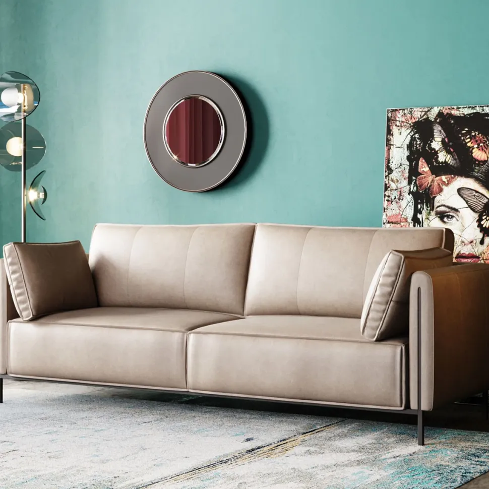 KARE Design Bank 3-Seater Victor Leather Grey 233cm Store
