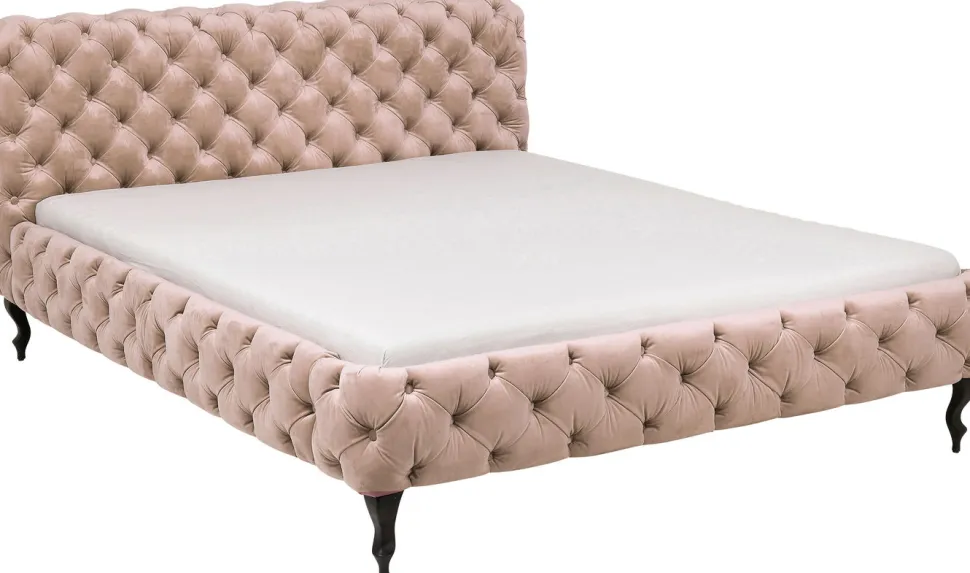 KARE Design Bed Desire Fluweel Ecru 160x200cm Best