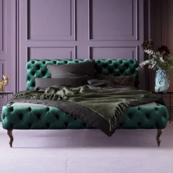 KARE Design Bed Desire Fluweel Groen 180x200cm Best Sale