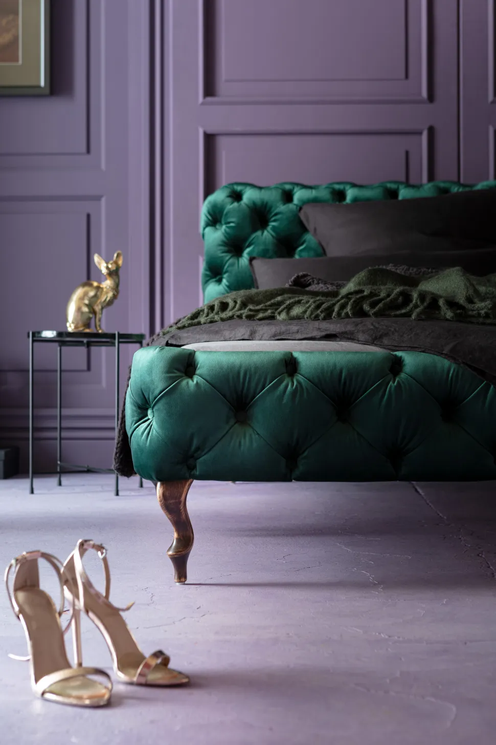 KARE Design Bed Desire Fluweel Groen 180x200cm Best Sale