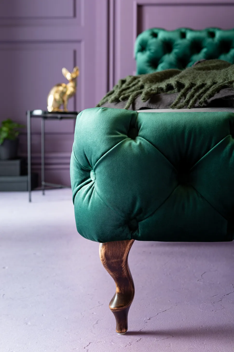 KARE Design Bed Desire Fluweel Groen 160x200cm Clearance