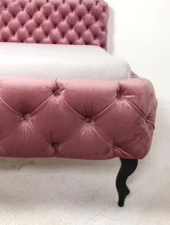 KARE Design Bed Desire Fluweel Roze 160x200cm Fashion