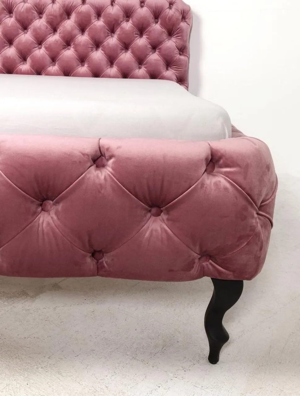 KARE Design Bed Desire Fluweel Roze 160x200cm Fashion