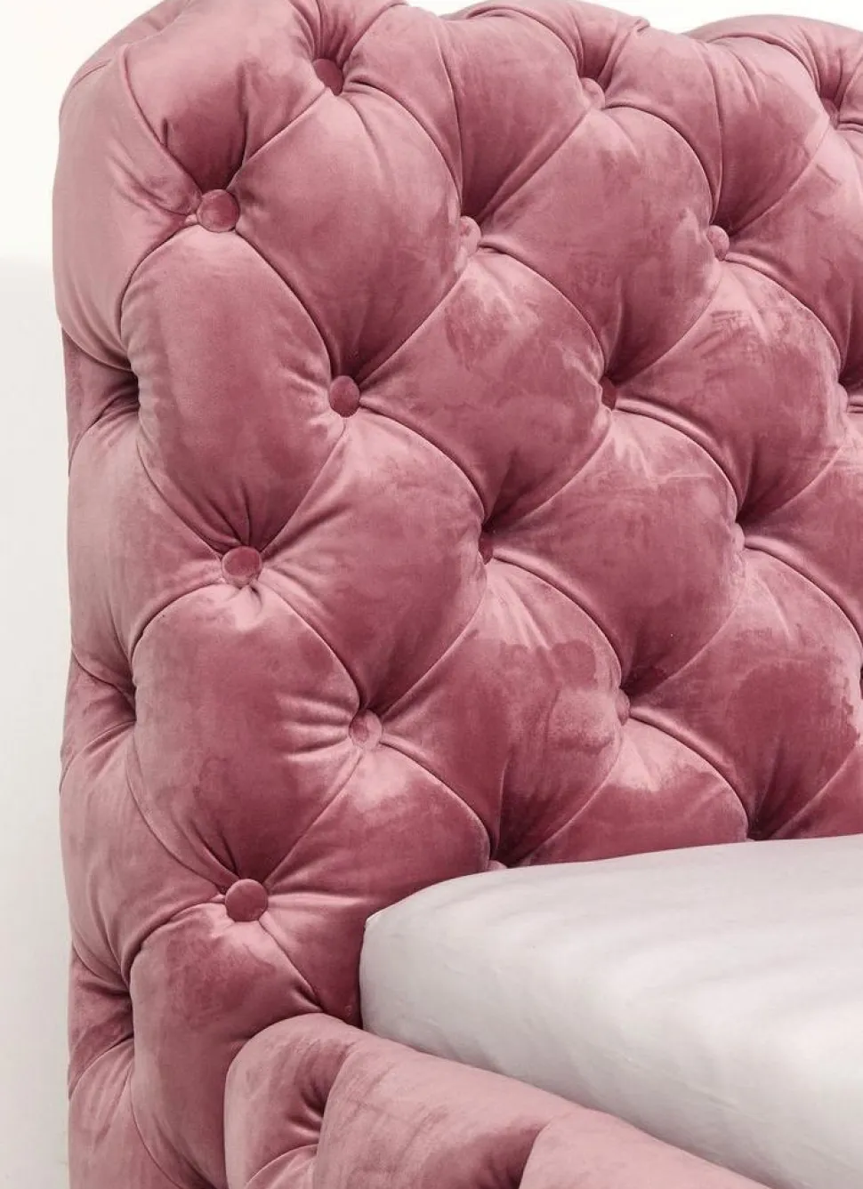KARE Design Bed Desire Fluweel Roze 160x200cm Fashion