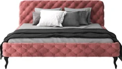 KARE Design Bed Desire Fluweel Roze 180x200cm Cheap
