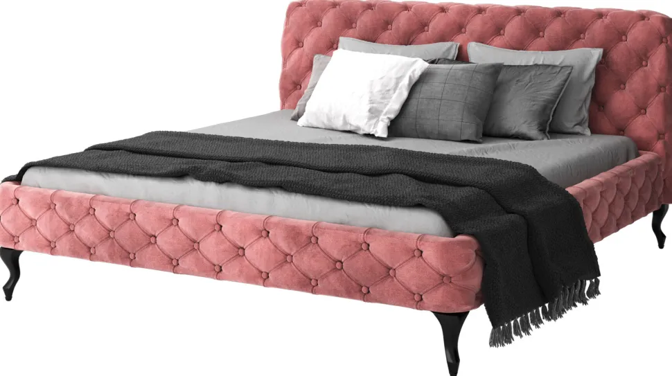 KARE Design Bed Desire Fluweel Roze 180x200cm Cheap
