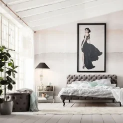 KARE Design Bed Desire Fluweel Zilvergrijs 160x200cm Clearance