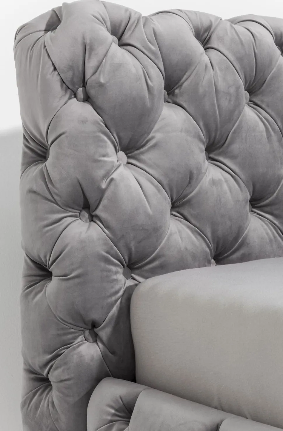KARE Design Bed Desire Fluweel Zilvergrijs 160x200cm Clearance