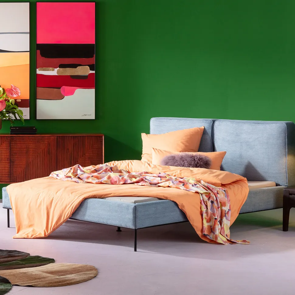 KARE Design Bed East Side Cord Blue 160x200cm Store