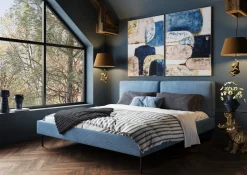 KARE Design Bed East Side Cord Blue 160x200cm Store