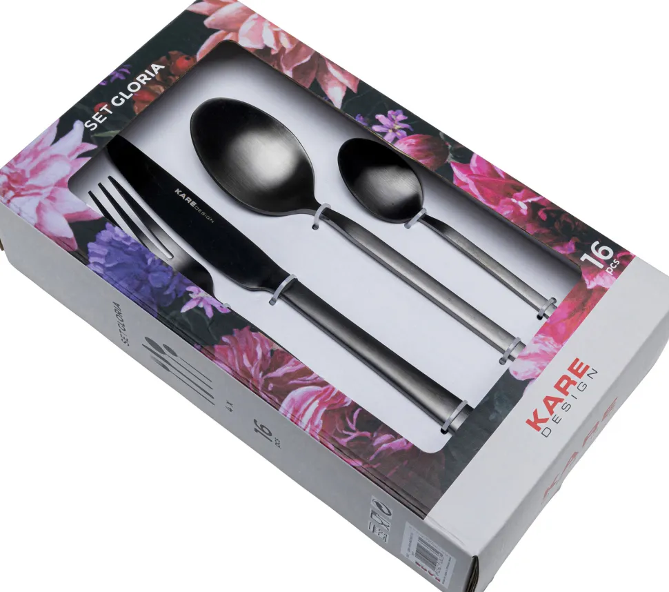 KARE Design Bestek Gloria Mat Zwart (16 Stuks) Shop