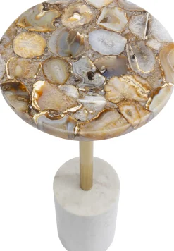 KARE Design Bijzettafel Agate Base White 25cm Clearance