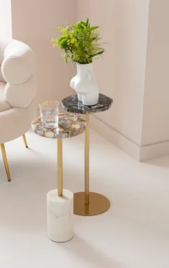 KARE Design Bijzettafel Agate Base White 25cm Clearance