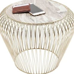 KARE Design Bijzettafel Beam Grijs Marmeren Messing Ø43cm Shop