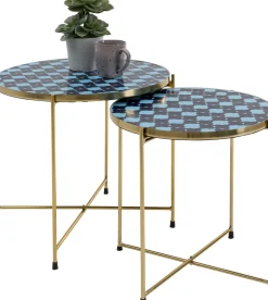 KARE Design Bijzettafel Priya Blue (Set Van 2) Shop