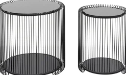 KARE Design Bijzettafel Wire Double Black Set Van 2 Cheap