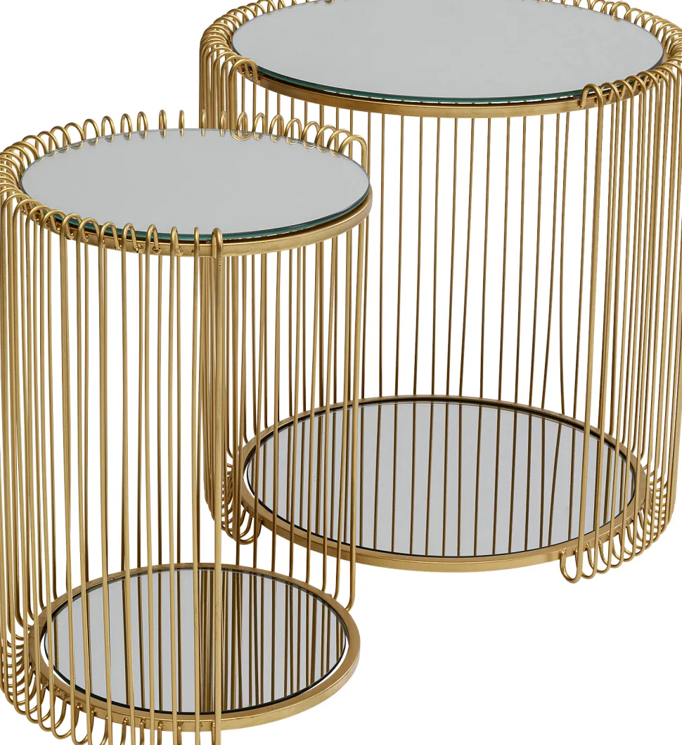 KARE Design Bijzettafel Wire Double Brass (2/set) Flash Sale