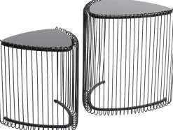 KARE Design Bijzettafel Wire Triangle Black (Set Van 2) Cheap