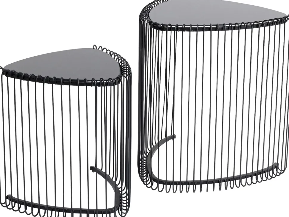 KARE Design Bijzettafel Wire Triangle Black (Set Van 2) Cheap