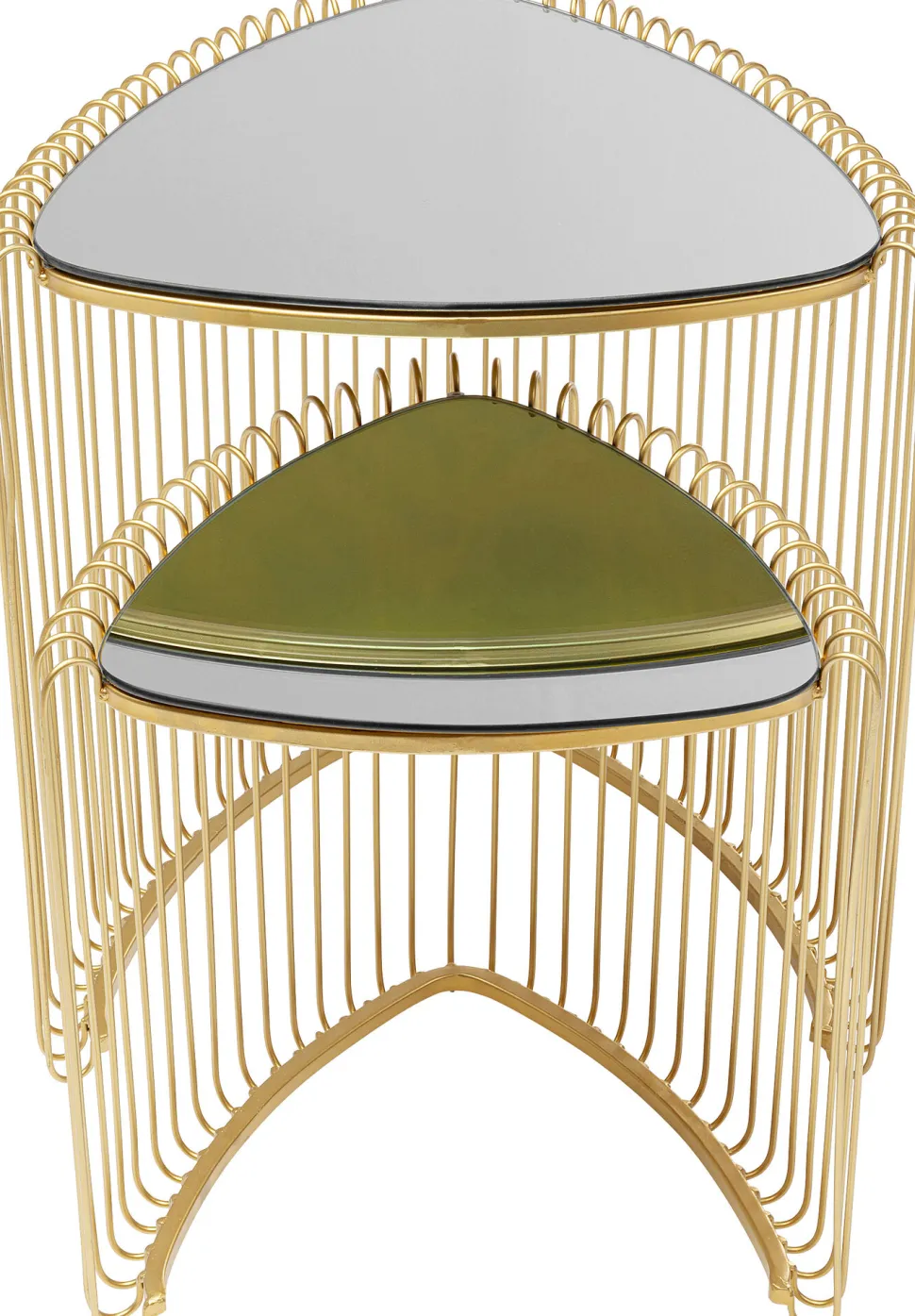 KARE Design Bijzettafel Wire Triangle Gold (Set Van 2) New