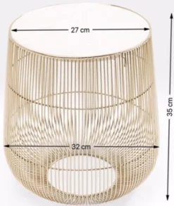 KARE Design Bijzettafel Wit Marmeren Messing Ø32cm Online