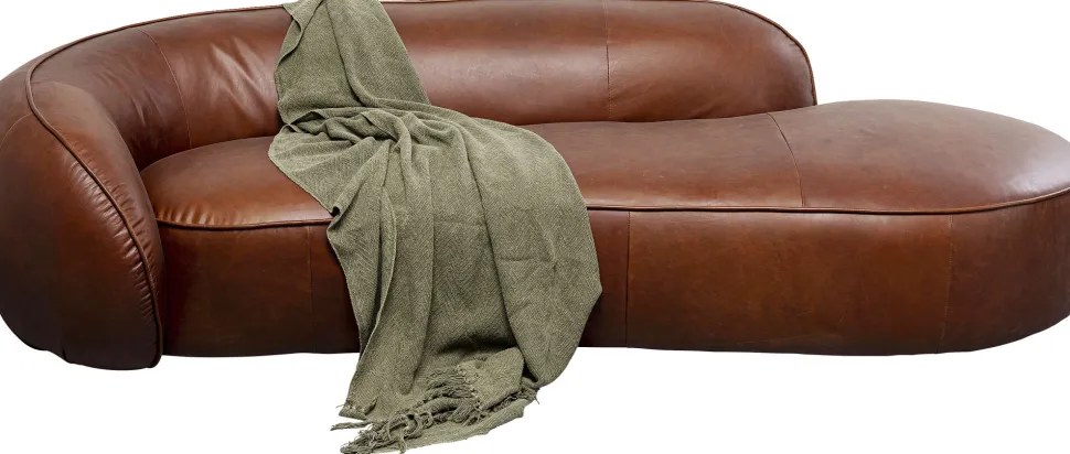 KARE Design Chaise Longue Wonder Leather Brown 252cm Outlet