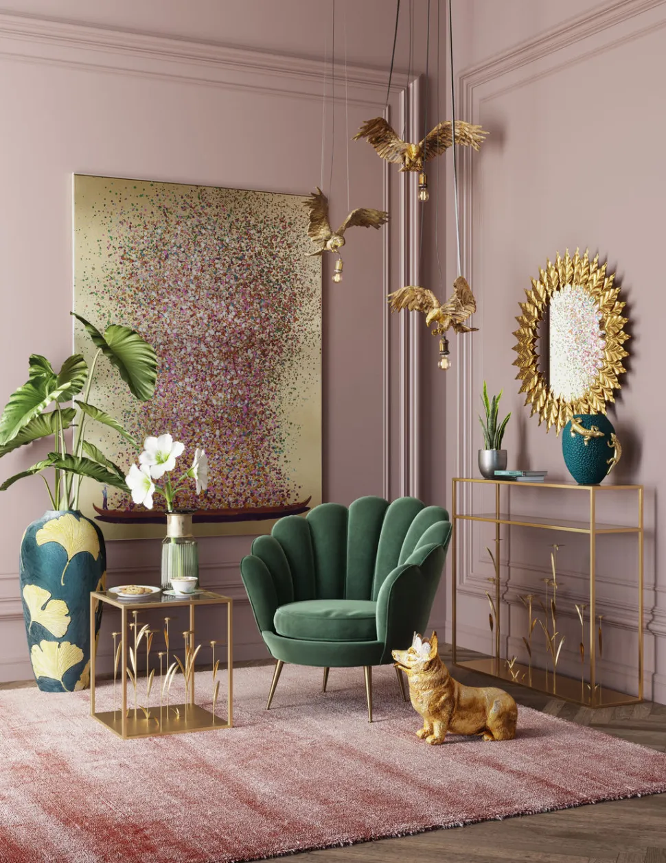 KARE Design Console Flower Meadow Goud 100cm Discount
