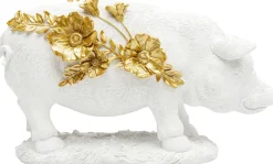 KARE Design Decofiguur Flower Pig Wit 21cm Discount