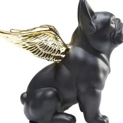 KARE Design Decofiguur Sitting Angel Dog Goud-Zwart Best
