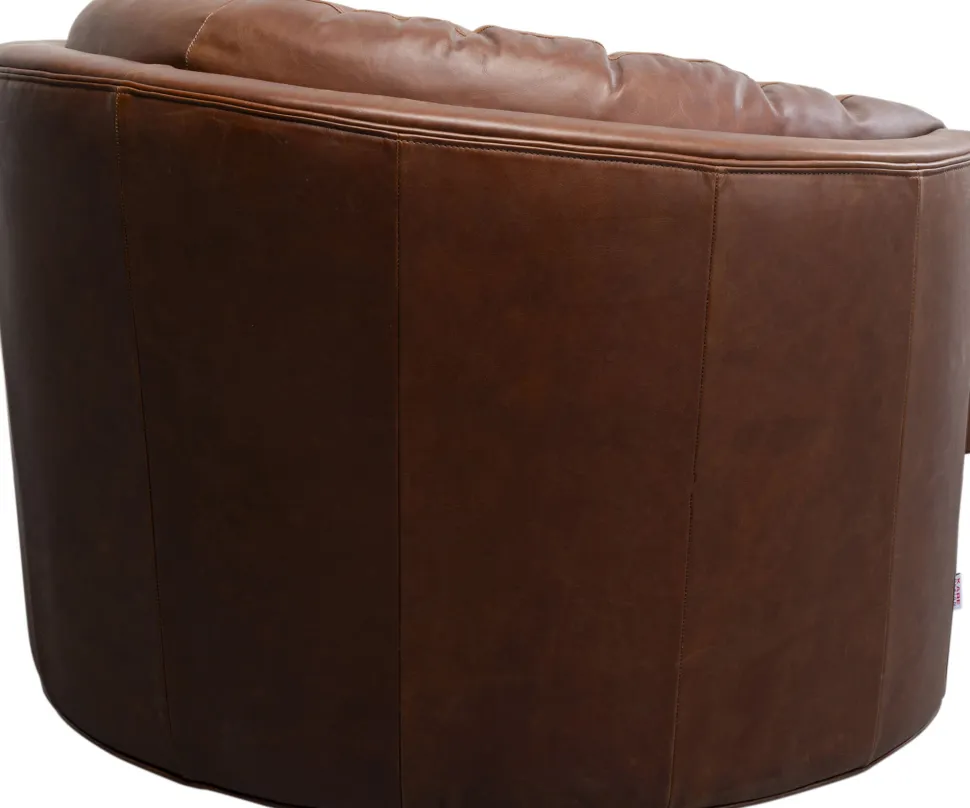 KARE Design Draaibare Fauteuil Music Hall Leather Brown Cheap