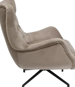 KARE Design Draaifauteuil Bellissima Velvet Beige Outlet