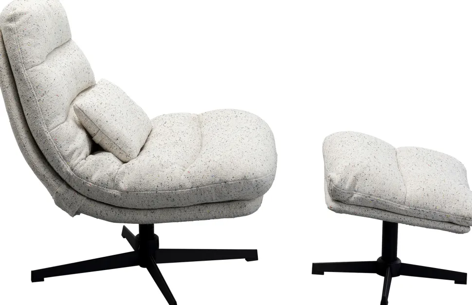 KARE Design Draaifauteuil + Hocker Columbia Best
