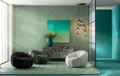 KARE Design Draaifauteuil Peppo Bloom Melange Green New