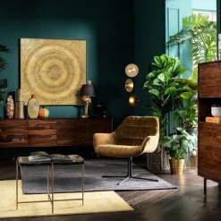 KARE Design Draaistoel Colmar Geel Fashion