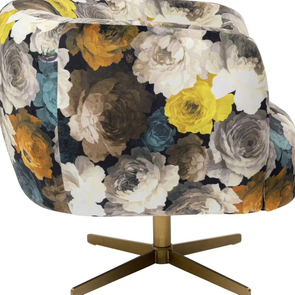 KARE Design Draaistoel Peony Flower Geel Discount