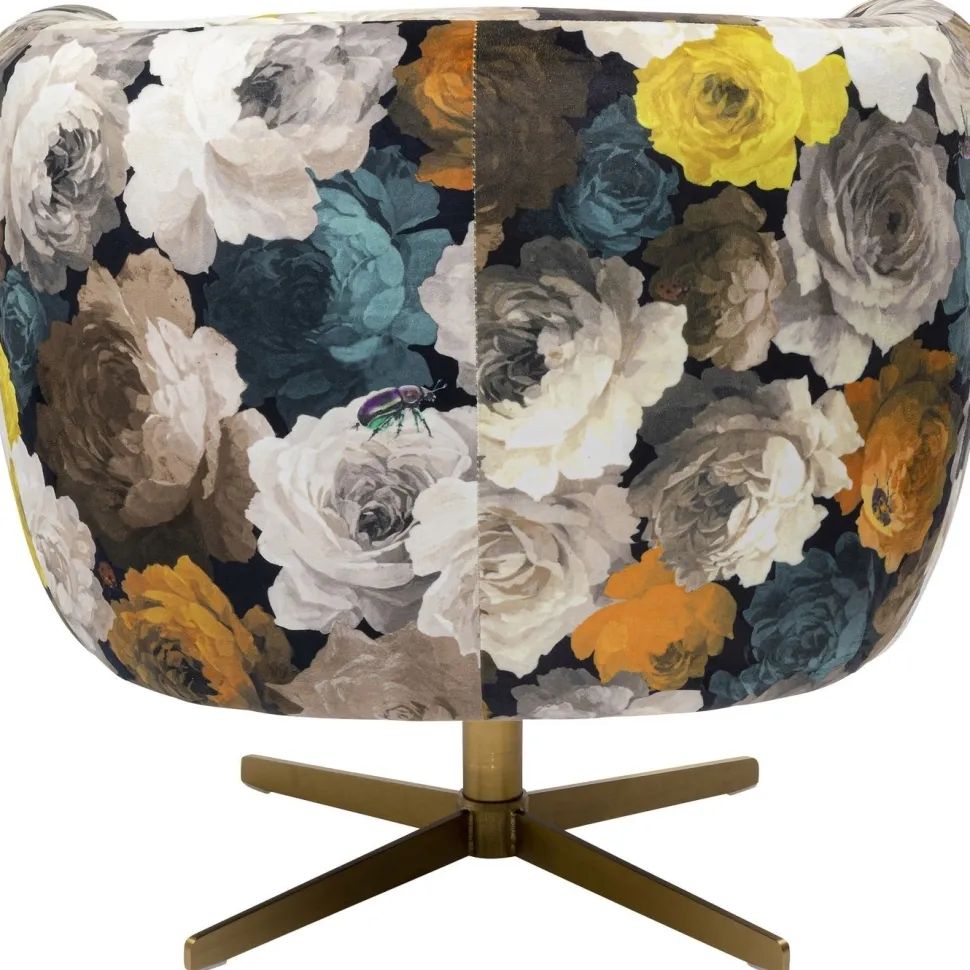 KARE Design Draaistoel Peony Flower Geel Discount