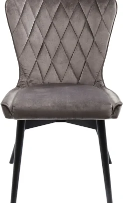 KARE Design Eetkamerstoel Black Marshall Fluweel Grijs Best
