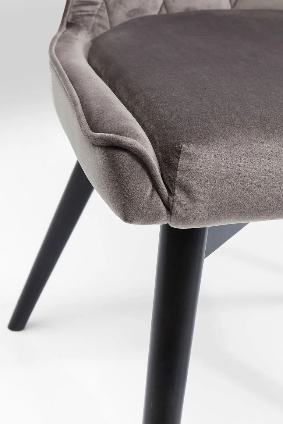 KARE Design Eetkamerstoel Black Marshall Fluweel Grijs Best