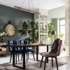 KARE Design Eetkamerstoel Black Moritz Fluweel Blauw Outlet