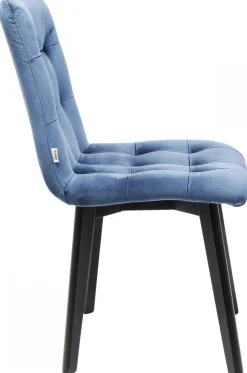 KARE Design Eetkamerstoel Black Moritz Fluweel Blauw Outlet