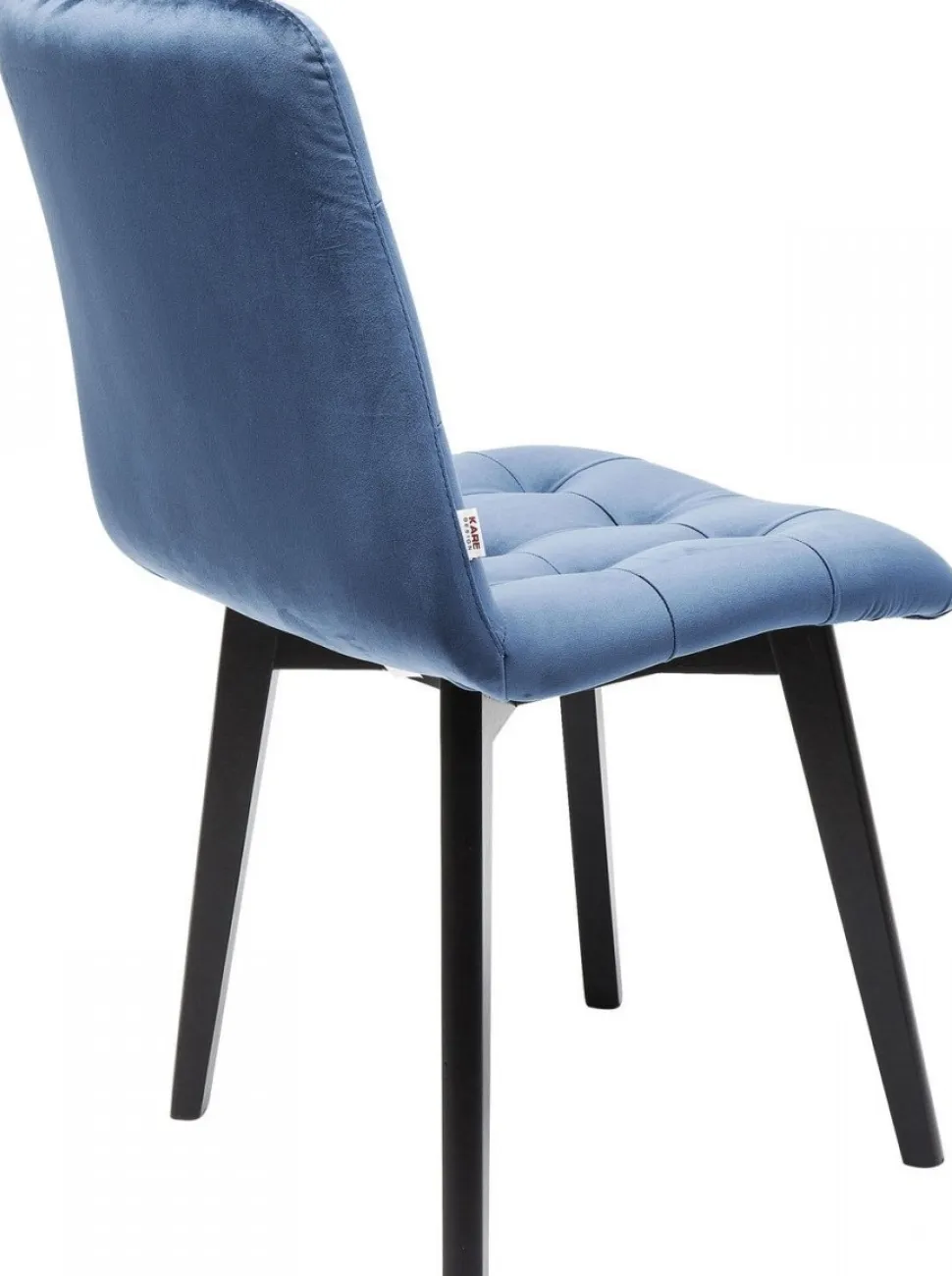 KARE Design Eetkamerstoel Black Moritz Fluweel Blauw Outlet