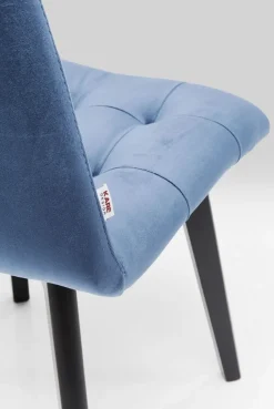KARE Design Eetkamerstoel Black Moritz Fluweel Blauw Outlet