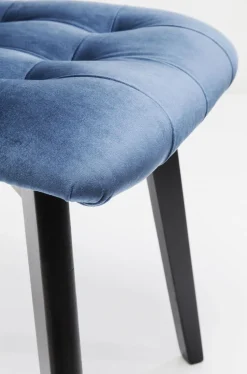 KARE Design Eetkamerstoel Black Moritz Fluweel Blauw Outlet