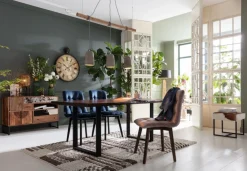 KARE Design Eetkamerstoel Black Moritz Fluweel Blauw Outlet