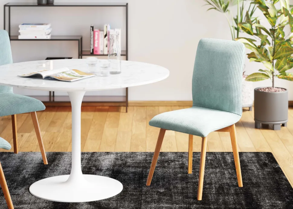 KARE Design Eetkamerstoel Lara Cord Blue Cheap