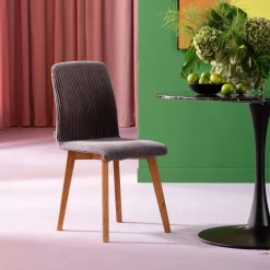 KARE Design Eetkamerstoel Lara Cord Grey Shop