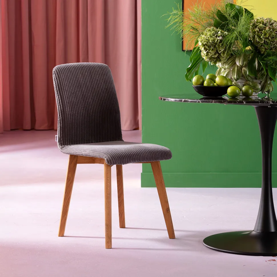 KARE Design Eetkamerstoel Lara Cord Grey Shop