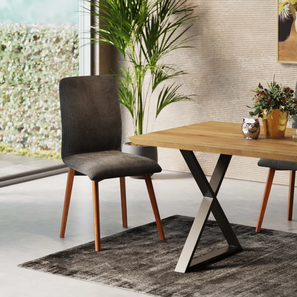 KARE Design Eetkamerstoel Lara Cord Grey Shop