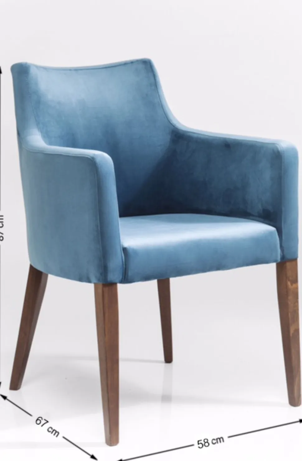 KARE Design Eetkamerstoel Mode Fluweel Patrol-Blauw Hot